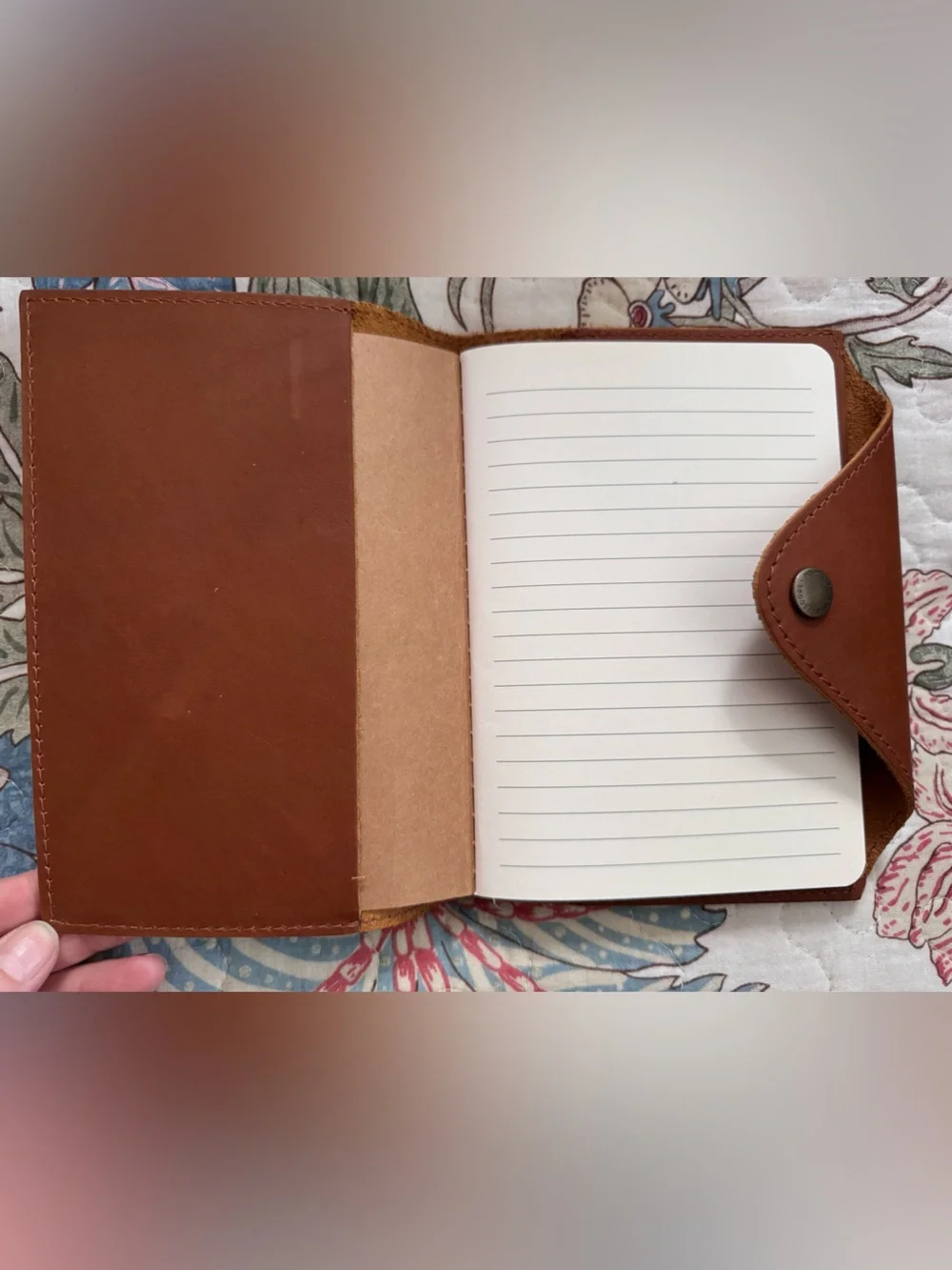 Medium Sized Portland Leather Goods Honey Leather Snap Journal with Paper
